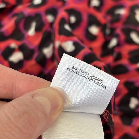 Anne Klein Blouse Small Leopard Sheer Layered Flowy Metallic Maximalist Twee - Picture 13 of 13